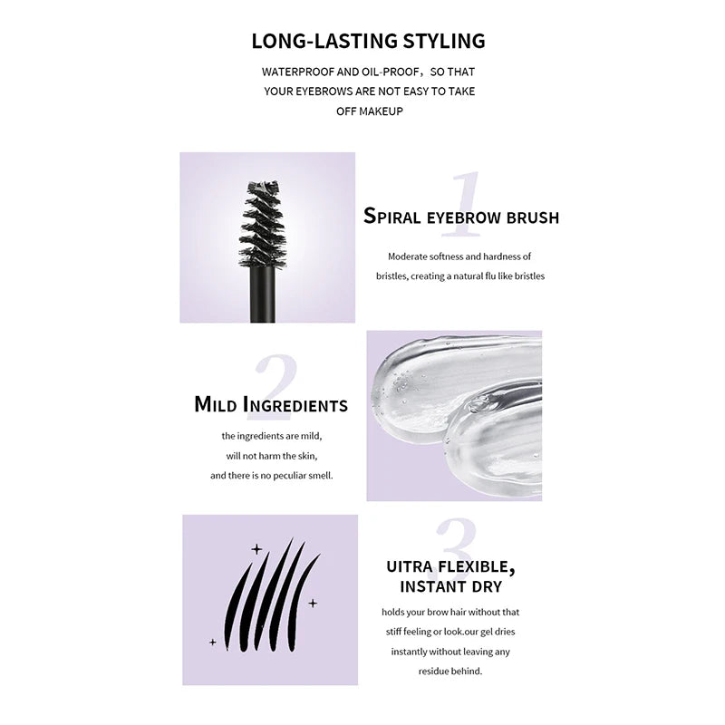 Waterproof Mascara Eye Shadows Long-lasting Fixed Eyebrow Quick-dry Hose Transparent Eye Black Korean Makeup Products