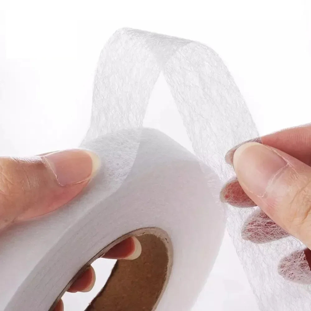 70yards/Roll Double-sided Non-woven Interlining Adhesive Fabric Cloth Iron On Hem Tape Interlining Web