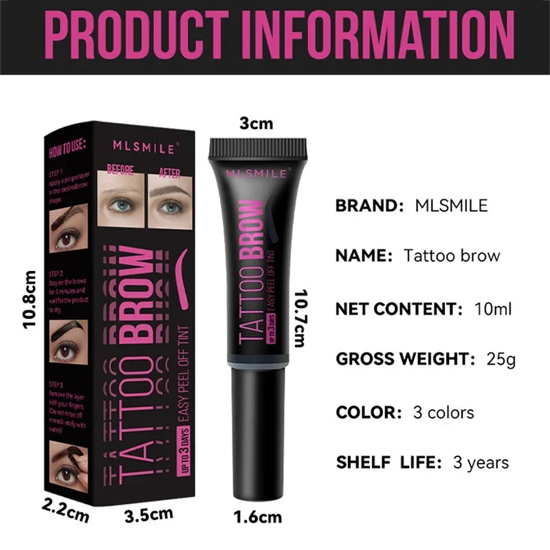 eelhoe Semi-permanent Eyebrow Cream Long Lasting Waterproof Eyebrow Gel 3 Day Peel Off Dye Tattoo Tint Tearing Eye Brow Cosmetics