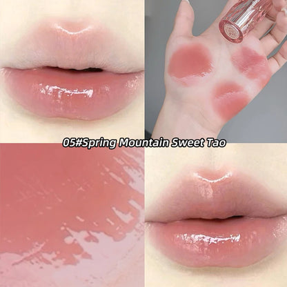 Crystal translucent lip glaze moisturizing water is not easy to fade natural color mouth red lip glaze