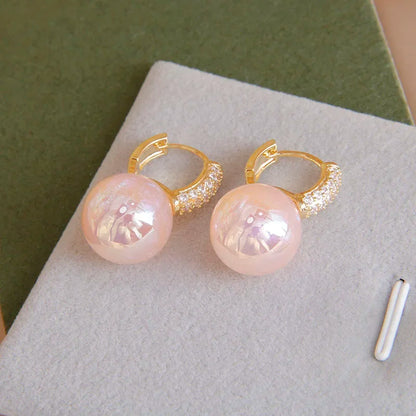 The New Fashion Jewelry Full Rhinestone Red Ball Earrings Earrings for Women