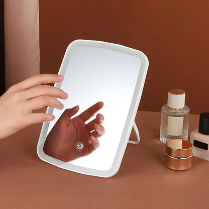 USB Rechargeable Portable Compact LED Vanity Mirror with Touch Screen Dimming Makeup Mirror