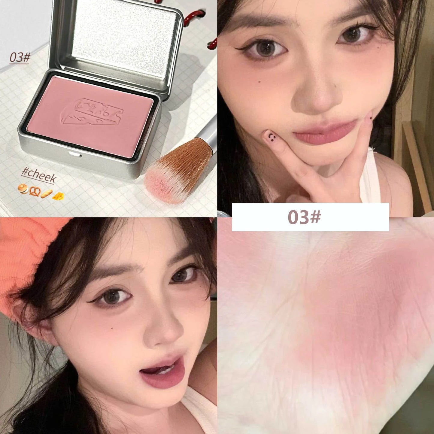 Peninsula Iron Box Blush 4 colors Drunken Rose Cheek Blusher Powder Matte Apricot Rouge Contour Palette Natural Face Makeup