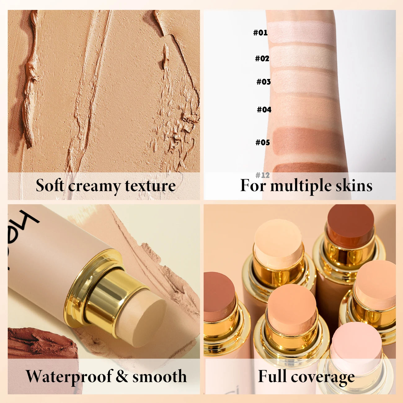 High-End Makeup Pro Foundation Stick, Moisturizing Portable Waterproof Long-Lasting Facial Base Makeup For Natural Flawless Skin