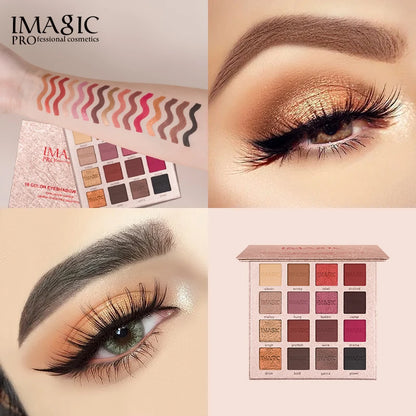 IMAGIC New Arrival Charming Eyeshadow 16 Color Makeup Palette Matte Shimmer  Pigmented Eye Shadow Powder