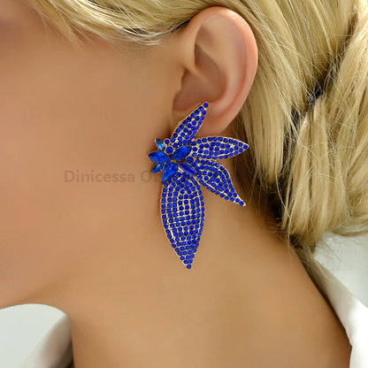 Shiny Rhinestone Wing Charm Decor Female Unusual Bride Wedding Party Jewelry Trend Luxury Design Dangle Earrings For Women
