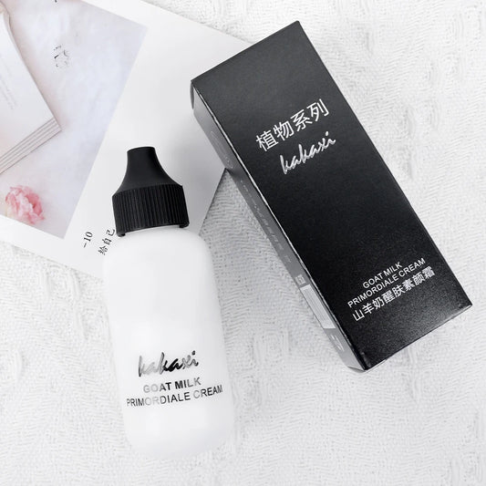 Lazy Facial Liquid Foundation Goat Milk Full Coverage Waterproof Tonal Cream Base Primer Makeup Brightening Korean Cosmetic 50ml
