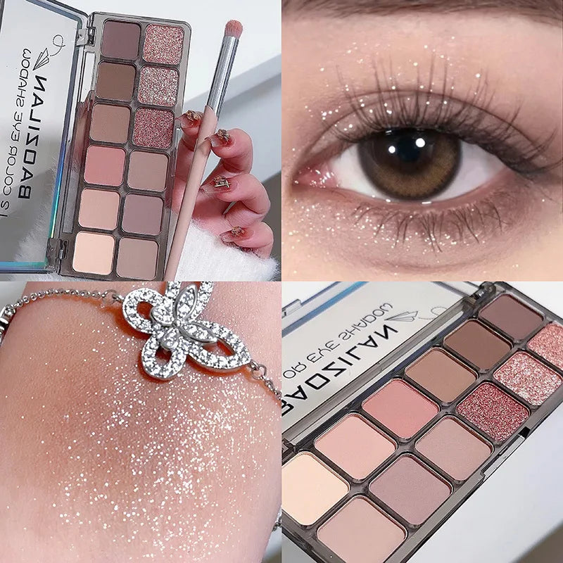 Eye shadow Palette Cement Grey Pink Brown Color Tone Natural Eye shadow Palette Long Lasting Matte Pearly Korean Makeup