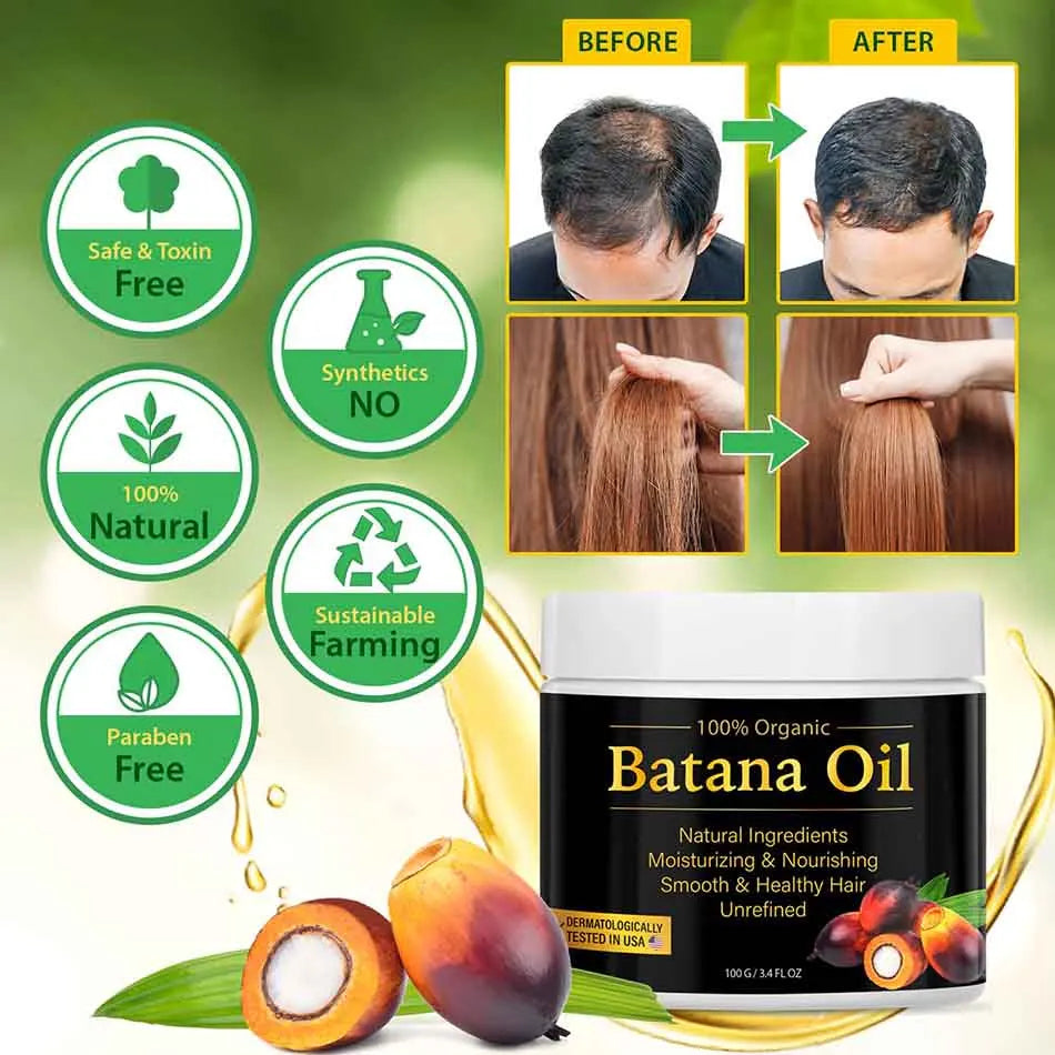 Natural 100% Pure Batana Oil For Hair Growth Batana Oil Butter Hair Mask From Honduras Hair Loss Treatment