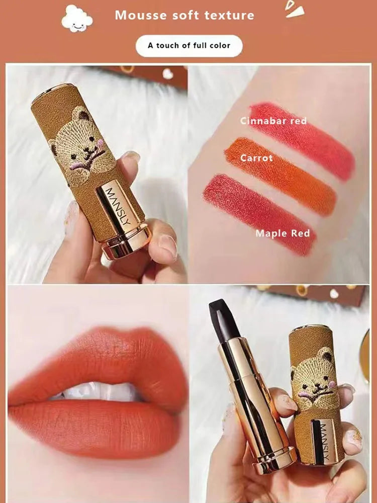 3in1 Velvet Lipstick Set Matte Soft Mist Lipstick Makeup Non-stick Cup Lipstick Non-fading Lips Waterproof Make Up Lipstick