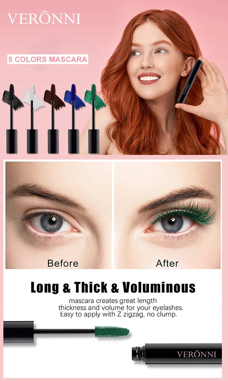 Mascara Eyelashes Lengthening Mascara 4D Silk Fiber Waterproof Curling Mascara Black Eyelashes Extension Make Up Cosmetics