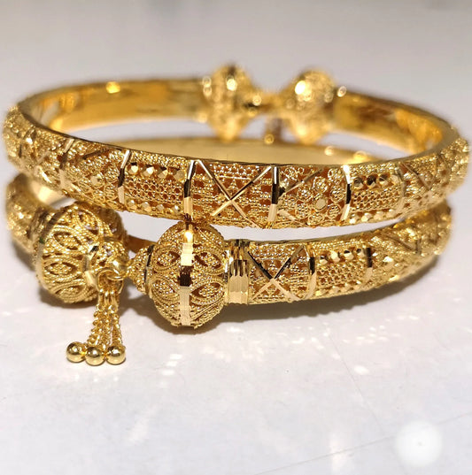 Dubai Real Gold 24k Plated Bracelet For Women Luxury Designer Copper Bangles Indian New Hand Jewelry Accessories