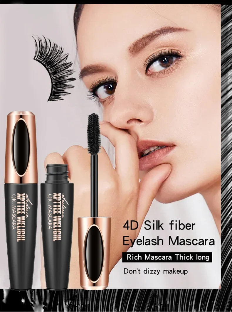 4D Silk Fiber Lash Mascara Eyelash Extension Thick Curling Non-smudge Waterproof Natural Lengthening Lasting Cosmetics Makeup