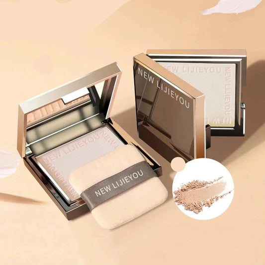 Waterproof powder with mirror, durable makeup, full face coverage, compact powder, cosmetics base