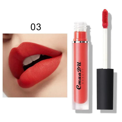 CmaaDU Nude Kiss Velvet Lip Glaze Moisturizing Sexy Lip Tint Lipstick Makeup Waterproof Last 24-Hour Lip Gloss Cosmetic