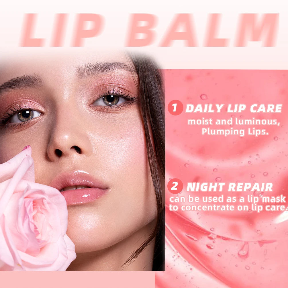 QIBEST Fruit Lip Balm Long Lasting Jelly Gel Moisturizing Nourish Lip Gloss Makeup For Women Lip Care Lip Mask Korean Cosmetics