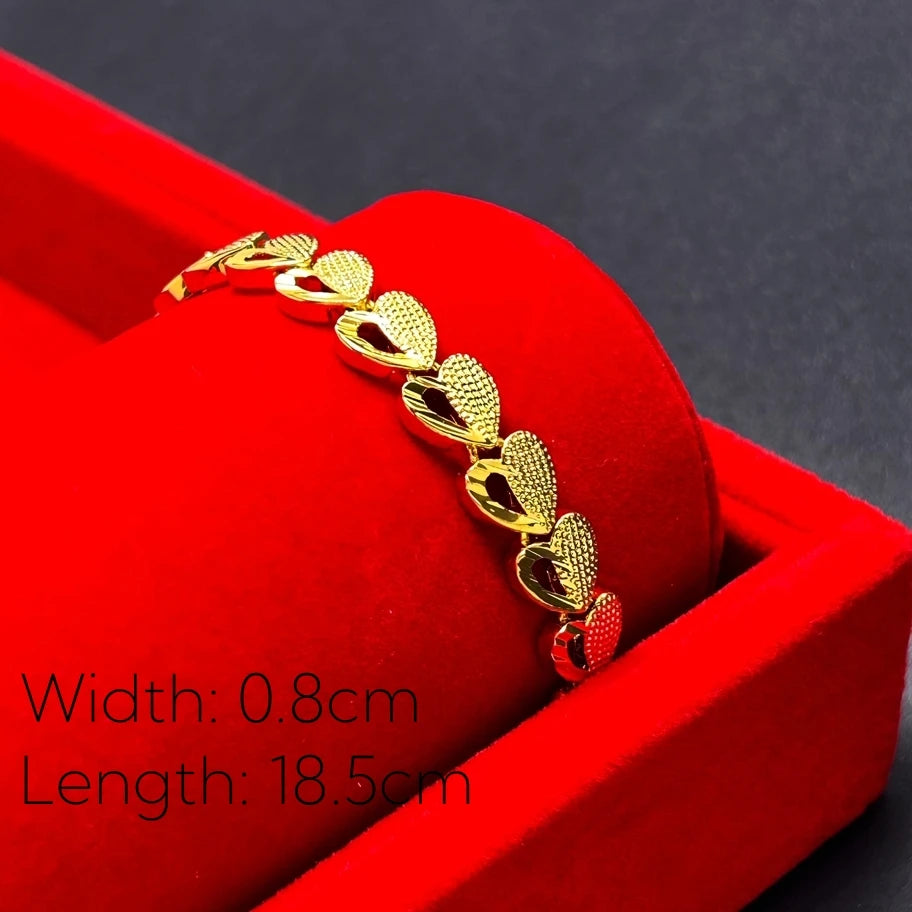Women's Hand Bracelets Gold Color Stars Crown Cuff Link Chain Bangles Wristband High Quality Luxury Dubai Gold Jewelry Gifts