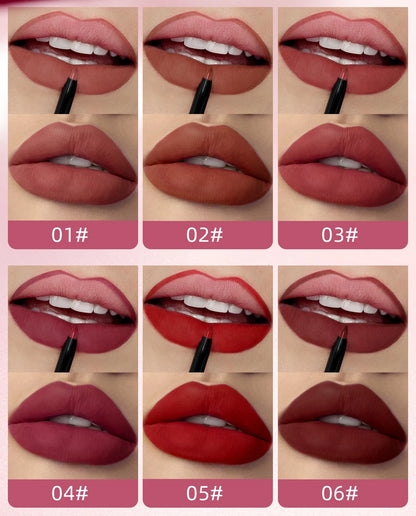 Double-end Lip Gloss Waterproof Lipstick Pencil Long Lasting Sexy Red Lipgloss Beauty Matte Lip Liner Pen Lips Makeup