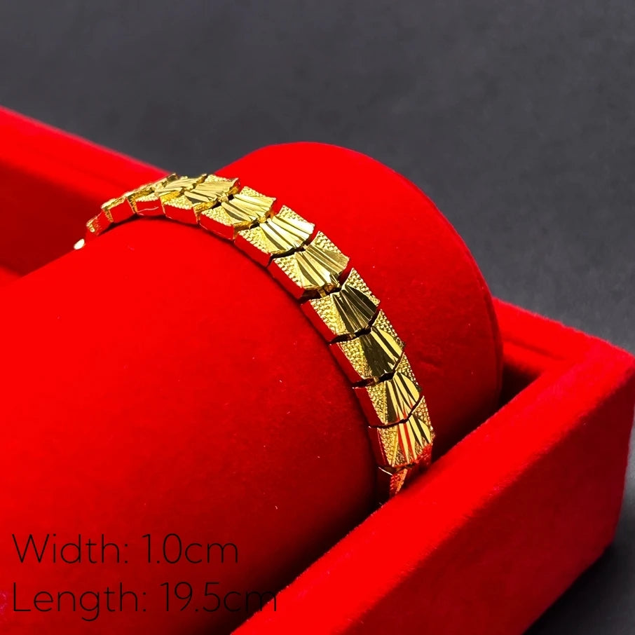 Women's Hand Bracelets Gold Color Stars Crown Cuff Link Chain Bangles Wristband High Quality Luxury Dubai Gold Jewelry Gifts