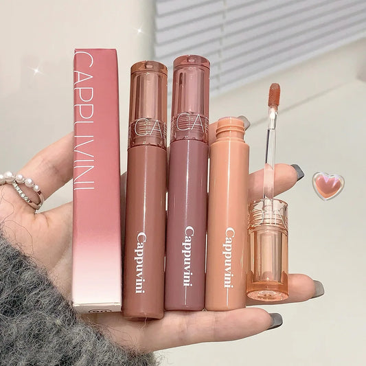 Cappuvini Juice Jelly Lip Gloss Long Lasting Moisturizer Water Light Lipstick Mirror Gloss Lipstick Affordable Makeup