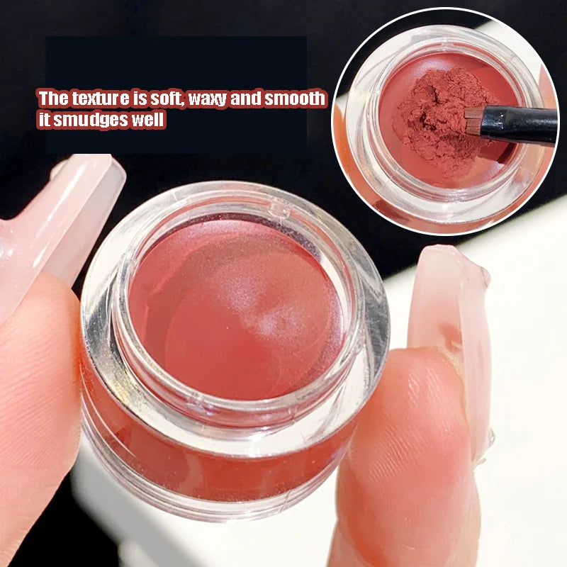 Tri-colour Canned Lip Mud Clay Matte Lipstick Blush Makeup Kit With Lip Brush Non-stick Cup Mousse Red Lip Tint Pigment Cosmetic