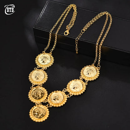 Coin Like Jewelry Make Money Necklace Arabic Coin Necklace for Women Gold Color