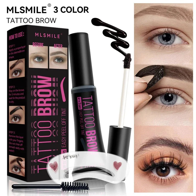 eelhoe Semi-permanent Eyebrow Cream Long Lasting Waterproof Eyebrow Gel 3 Day Peel Off Dye Tattoo Tint Tearing Eye Brow Cosmetics