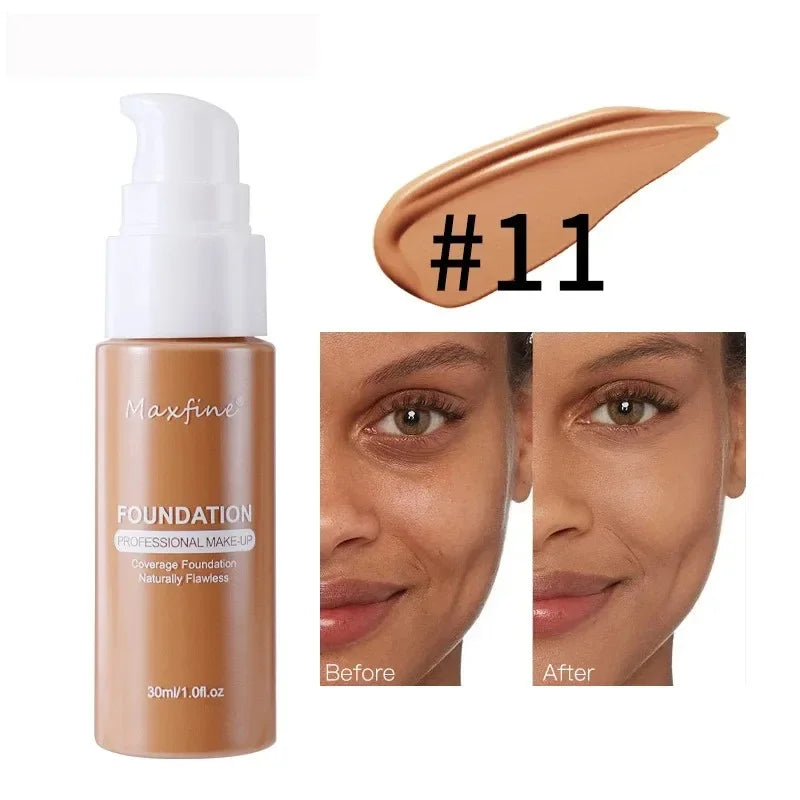 Face Liquid Foundation Cream Effective Concealer Waterproof Sweat-resistant Makeup Full Coverage Base Professional Cosmetic