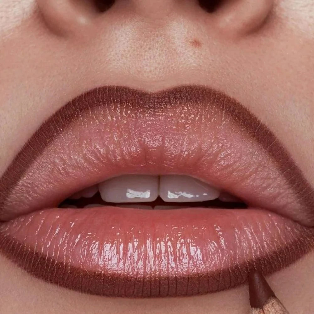 Matte Lip Liner Gold Tube Waterproof Lipstick Pencil Female Easy To Wear Non-stick on Cup Lips Contouring Pen Nude Lip Cosmetics