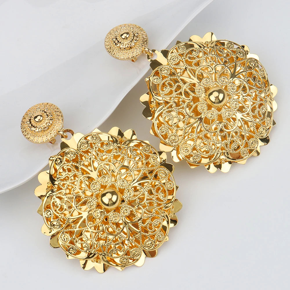 Gold Plated Drop Earrings  For Women Jewelry Set Ladies Daily Wear Party Holiday Occasions Jewelry  Earrings