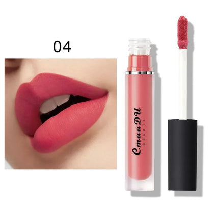 CmaaDU Nude Kiss Velvet Lip Glaze Moisturizing Sexy Lip Tint Lipstick Makeup Waterproof Last 24-Hour Lip Gloss Cosmetic