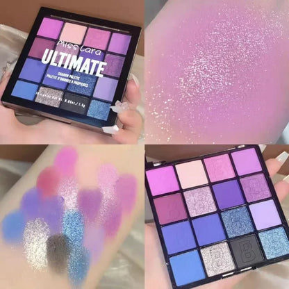 16 Colors Glitter Eyeshadow Palette Shiny Eye Pigments Matte Pearlescent Shimmer Eye Shadow Long Lasting Charming Eyes Cosmetics