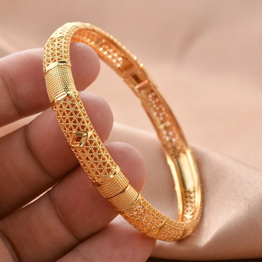 Morocco Gold Color Dubai Wedding Bangles For Women  Jewelry Indian Bangles Bracelets Women Birthday Jewelry Gifts