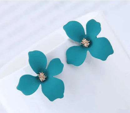 S925 Silver Needle Senior Red Petals Net Red Temperament Cute Small Flower Earrings Female Jewelry Earings Fashion Jewelry