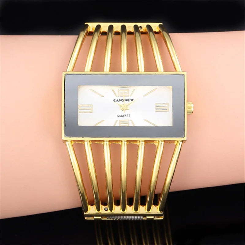 UTHAI W27 Women's Upscale Fashion Quartz Watch Girls' Hollow out Bracelet Creative Metal Lady Versatile Trend Wristwatches