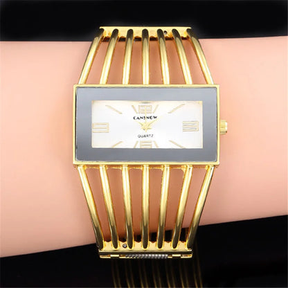 UTHAI W27 Women's Upscale Fashion Quartz Watch Girls' Hollow out Bracelet Creative Metal Lady Versatile Trend Wristwatches