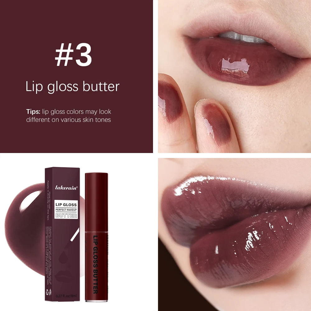 Butter Non-stick Cup Gloss Lip Gloss Moisturizing Mirror Lip Gloss Lasting Color Lip glaze Dye Lip Liquid Makeup For Women 8ml
