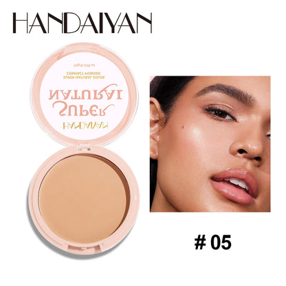 Handaiyan Matte Face Pressed Powder 24 Hours Oil Control Natural Setting Powder Foundation Full Coverage Waterproof Lasting Makeup