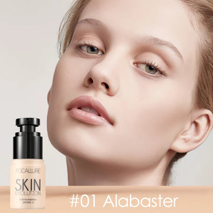 FOCALLURE Waterproof Matte Face Liquid Foundation Full Coverage Concealer Whitening Face Makeup Base Cream Cosmetics for Women