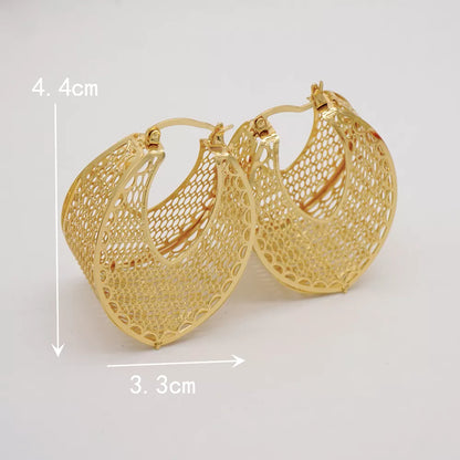 Fashion Dubai Jewelry Sets Gold Color Pendant Copper Classic Earrings Necklace For Women Daily Wear Party Anniversary Gifts