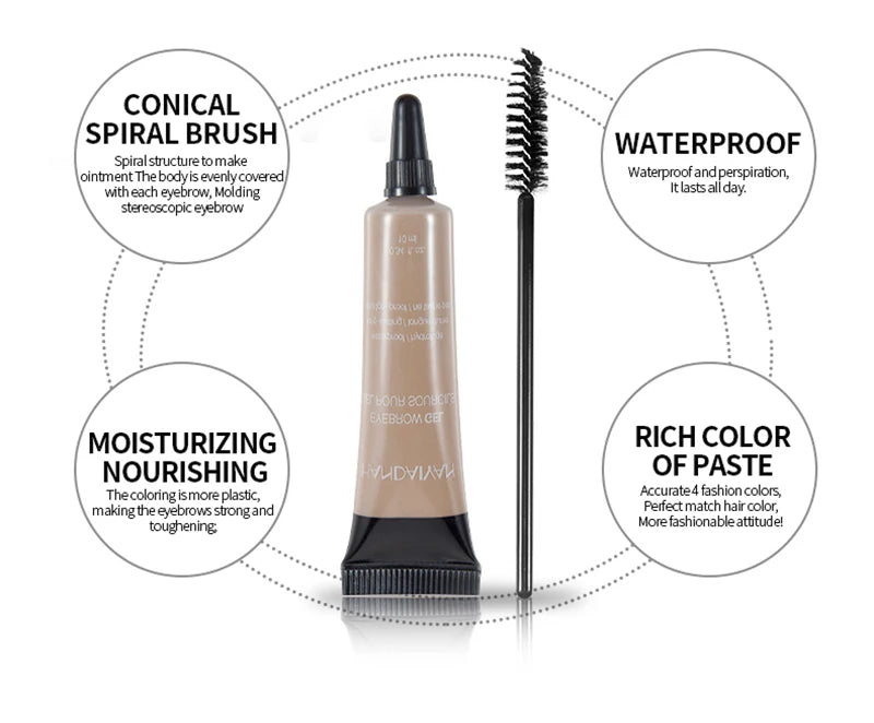 Handaiyan 10ML Long-Lasting Eyebrow Cream Enhancers Waterproof Natural Eye Brow Tinted Liquid Gel Cream Brow Makeup Cosmetics 6 Colors