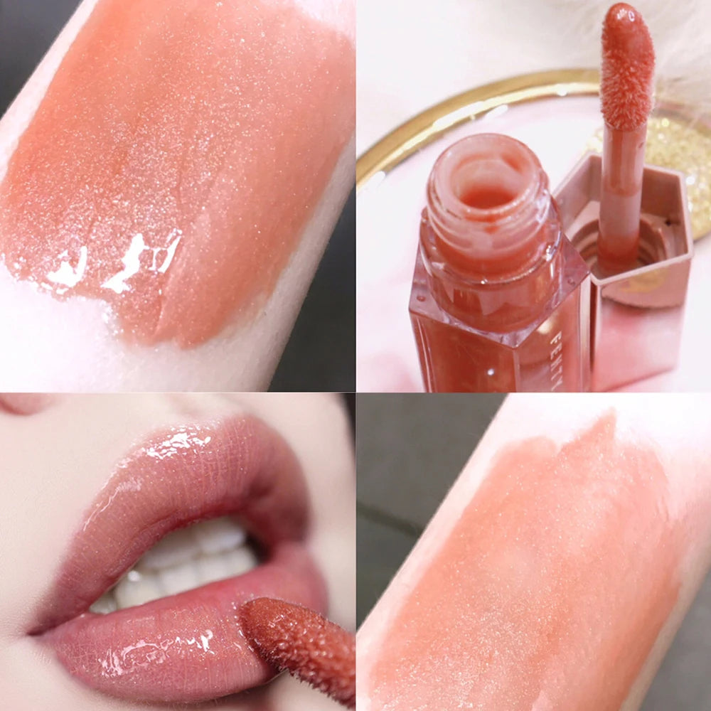 FB Gloss Bomb Cream Color Drip Lip Cream Heat Liquid Lipstick Hydrating Plumping Long Lasting Lip Gloss Lip Makeup for Women 9ml