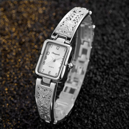 Luxury Watch for Women Thin Metal Bracelet Small Square Dial Dress Lady Quartz Watches for Women