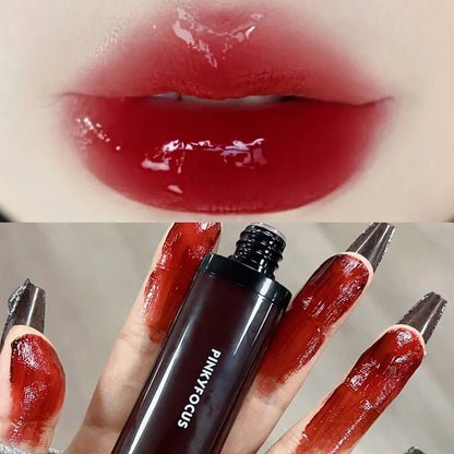 Mirror Lip Gloss Lasting Moisturizing Water Glass Lip Glaze Transparent Tea Red Color Juicy Lip Tint Lips Makeup Cosmetic