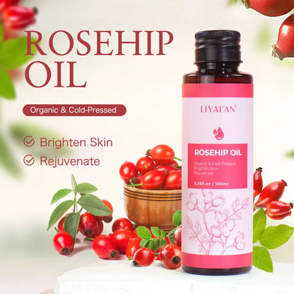 100ml Rosehip Oil Brighten Firm Rejuvenate Skin Fade Dark Spots Moisturize Nourish Hair Pure Rosehip Seed Essence Skin Care