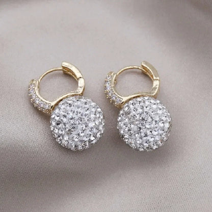 The New Fashion Jewelry Full Rhinestone Red Ball Earrings Earrings for Women