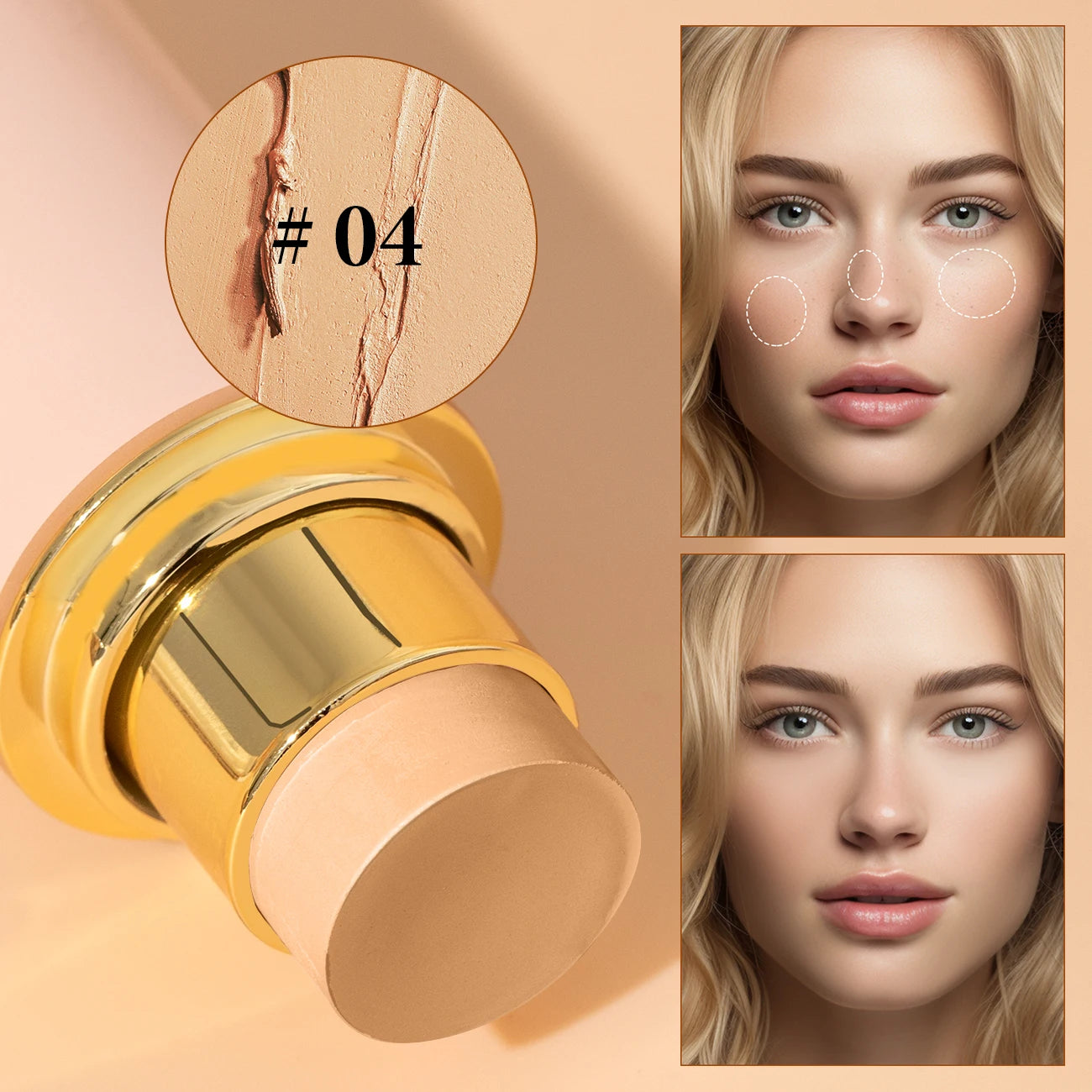 High-End Makeup Pro Foundation Stick, Moisturizing Portable Waterproof Long-Lasting Facial Base Makeup For Natural Flawless Skin