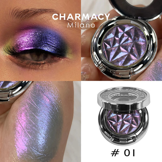 CHARMACY New Single Eye Shadow High Pigment Long Lasting Duo Chrome Eye shadow Glitter Makeup For Eyes