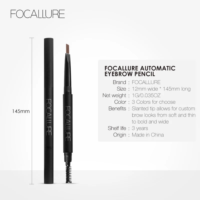 FOCALLURE 3 Colors Eyebrow Pencil Precise Brow Eyeliner Long Lasting Waterproof Blonde Brown Eye Brow Makeup Cosmetics