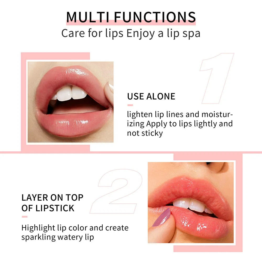 Color Changing Lip Oil Color Change Effect Moisturizing Transparent Plumping Lip Oil Tinted for Lip Care and Dry Lips